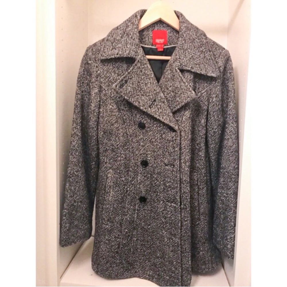 Tweed Wool Double Breasted Pea Coat NWOT